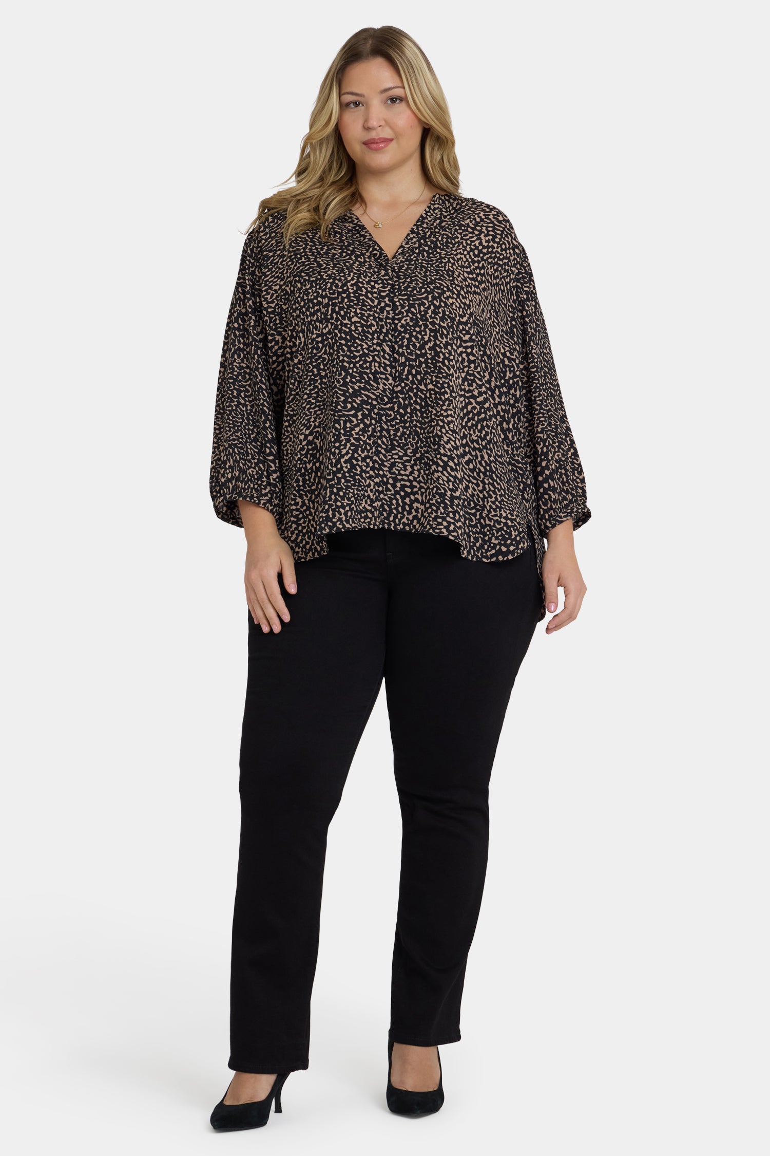 NYDJ Pintuck Blouse In Plus Size  - Camille le Vie