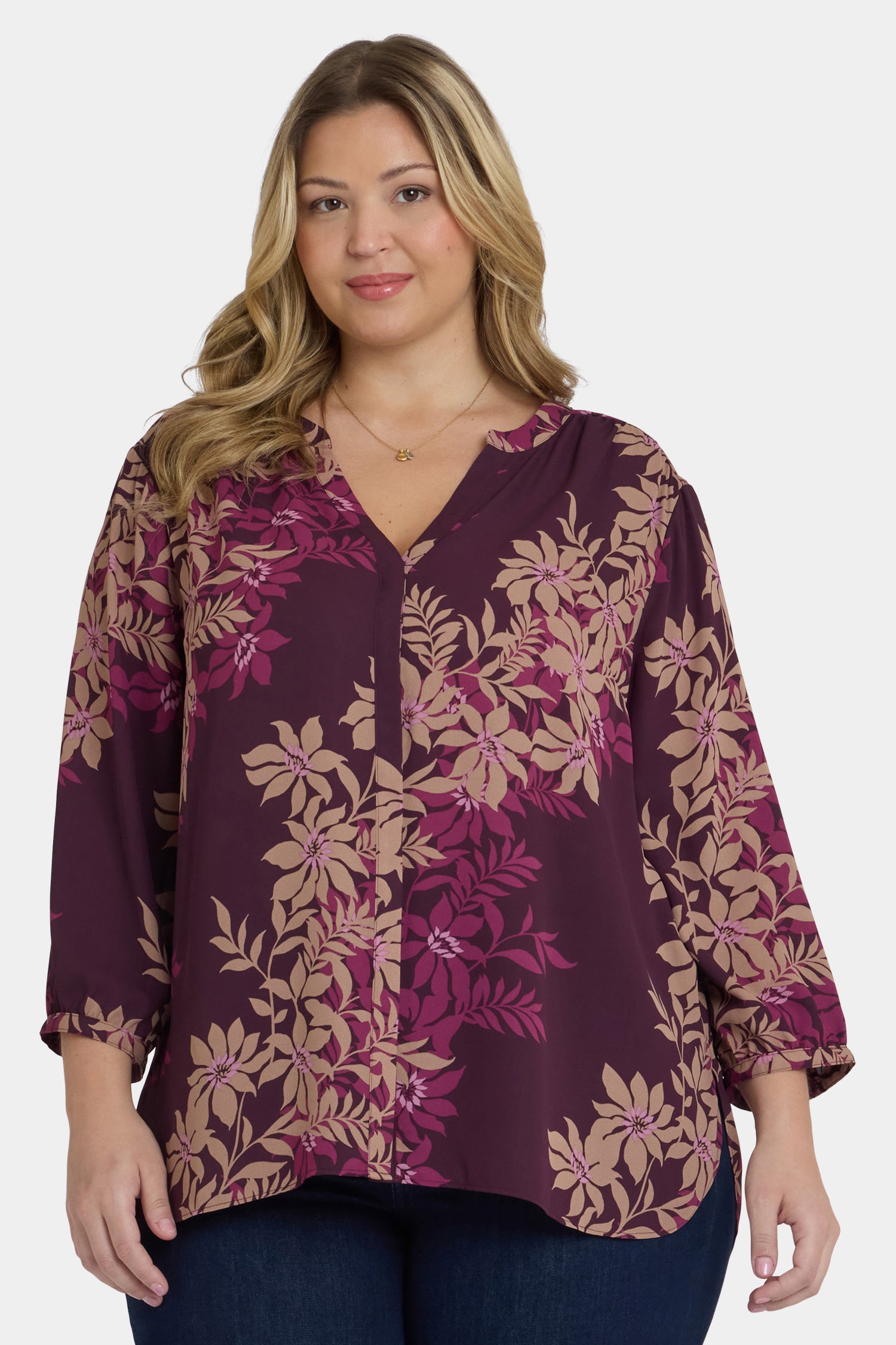NYDJ Pintuck Blouse In Plus Size  - Bonne Nouvelle