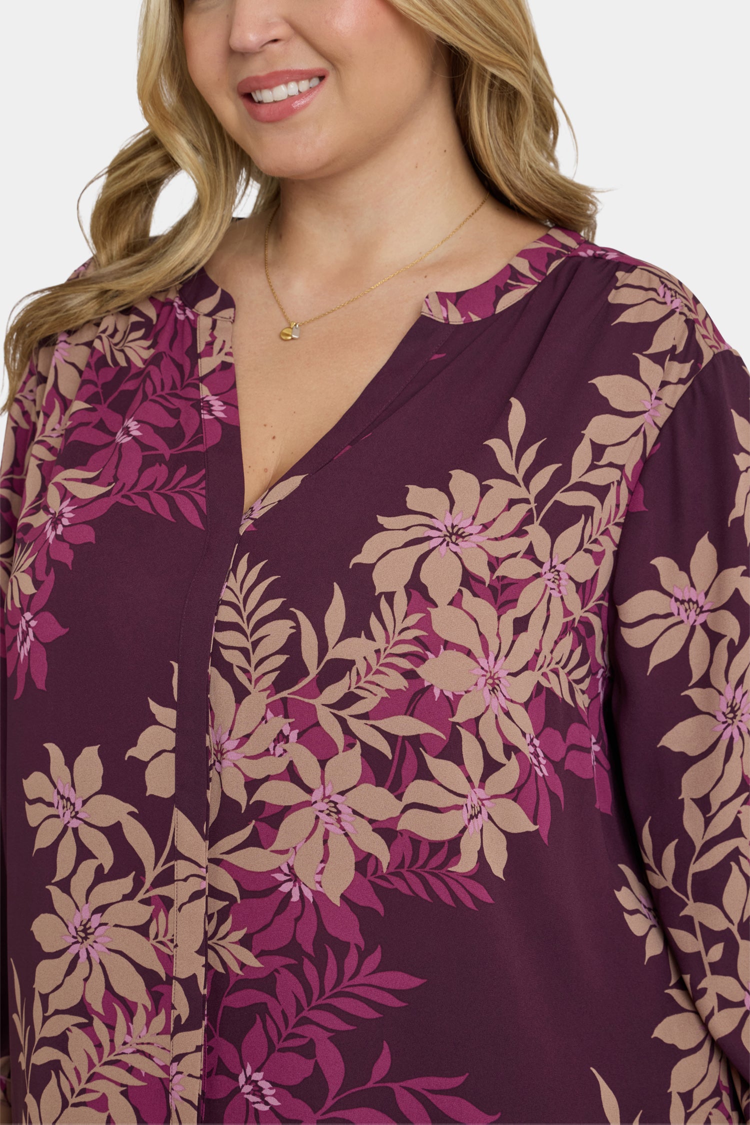 NYDJ Pintuck Blouse In Plus Size  - Bonne Nouvelle