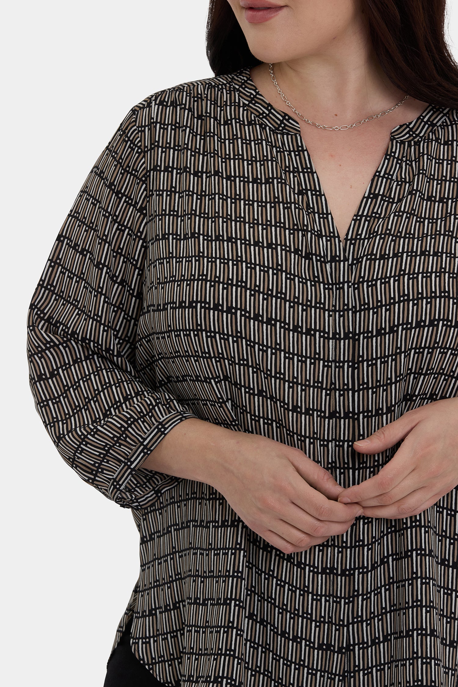 NYDJ Pintuck Blouse In Plus Size  - Arrieta