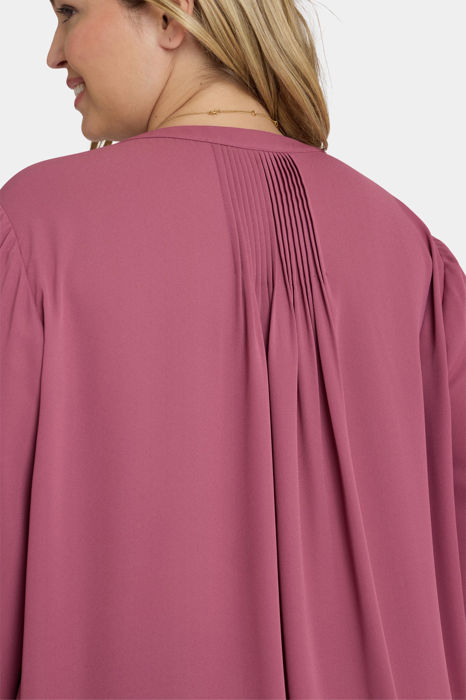 NYDJ Pintuck Blouse In Plus Size  - Vintage Rose