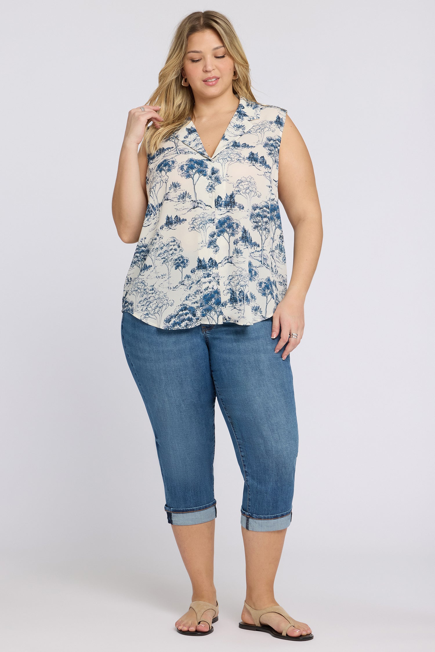 NYDJ Gabrielle Sleeveless Blouse In Plus Size  - Le Parc de Treville