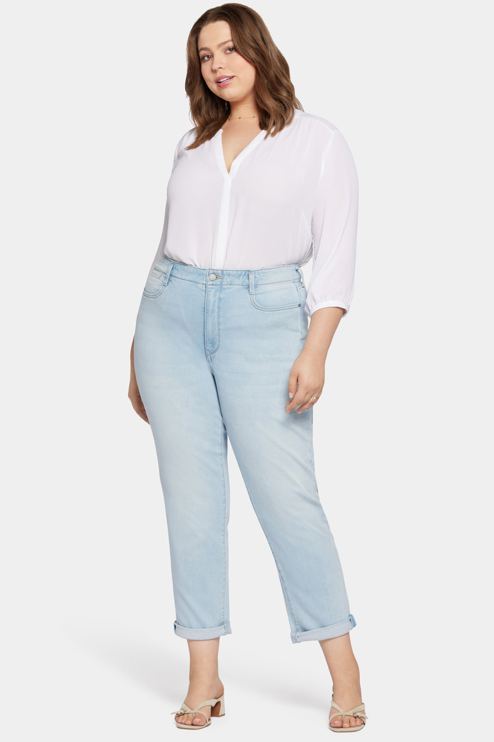NYDJ Margot Girlfriend Jeans In Plus Size With High Rise - Brightside