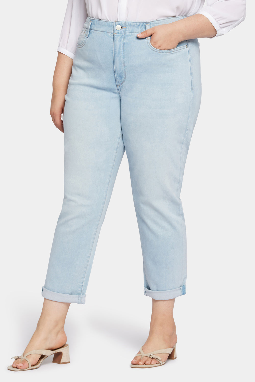 NYDJ Margot Girlfriend Jeans In Plus Size With High Rise - Brightside