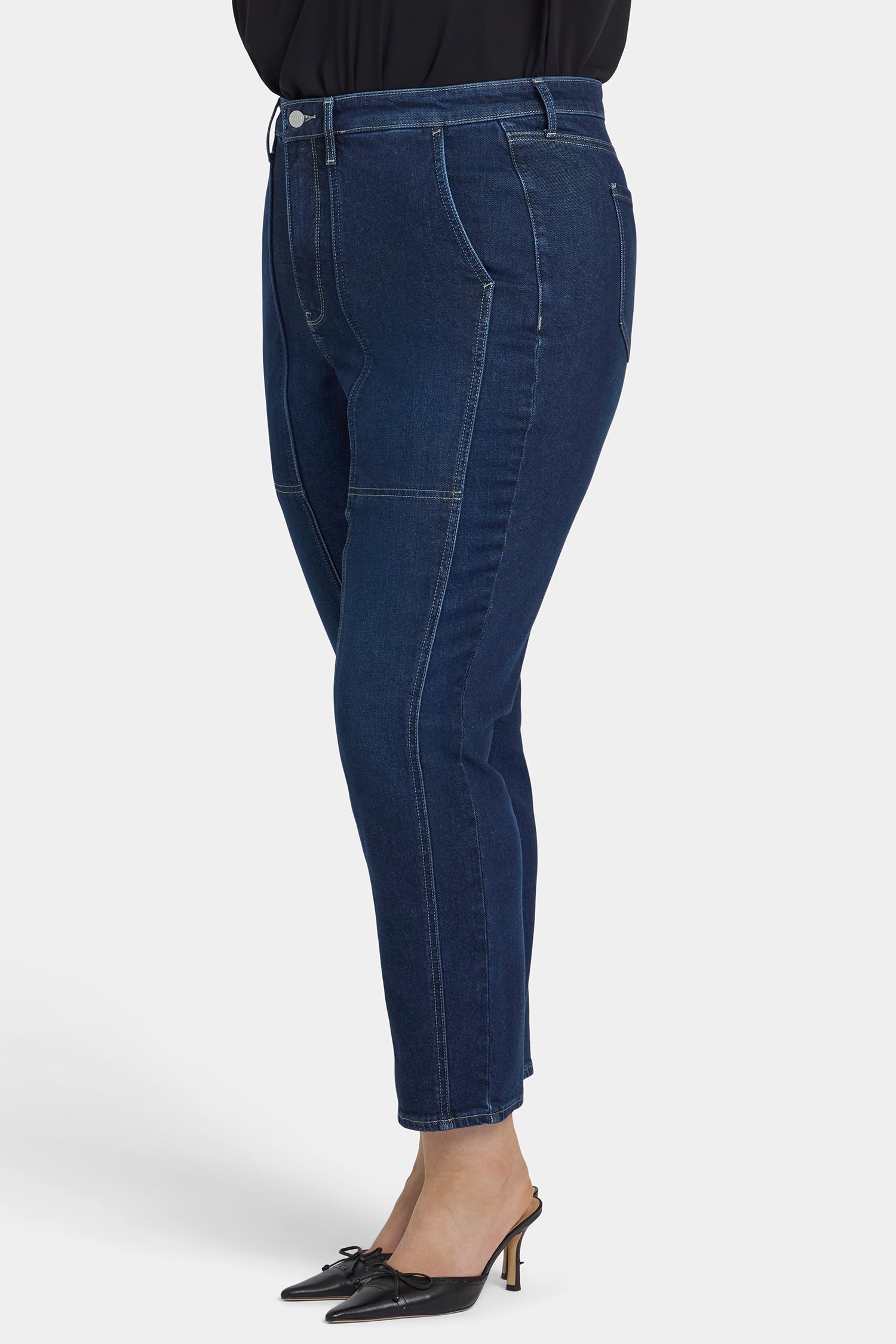 NYDJ Margot Girlfriend Jeans In Plus Size With Front Seam Detail - Midnight Breeze
