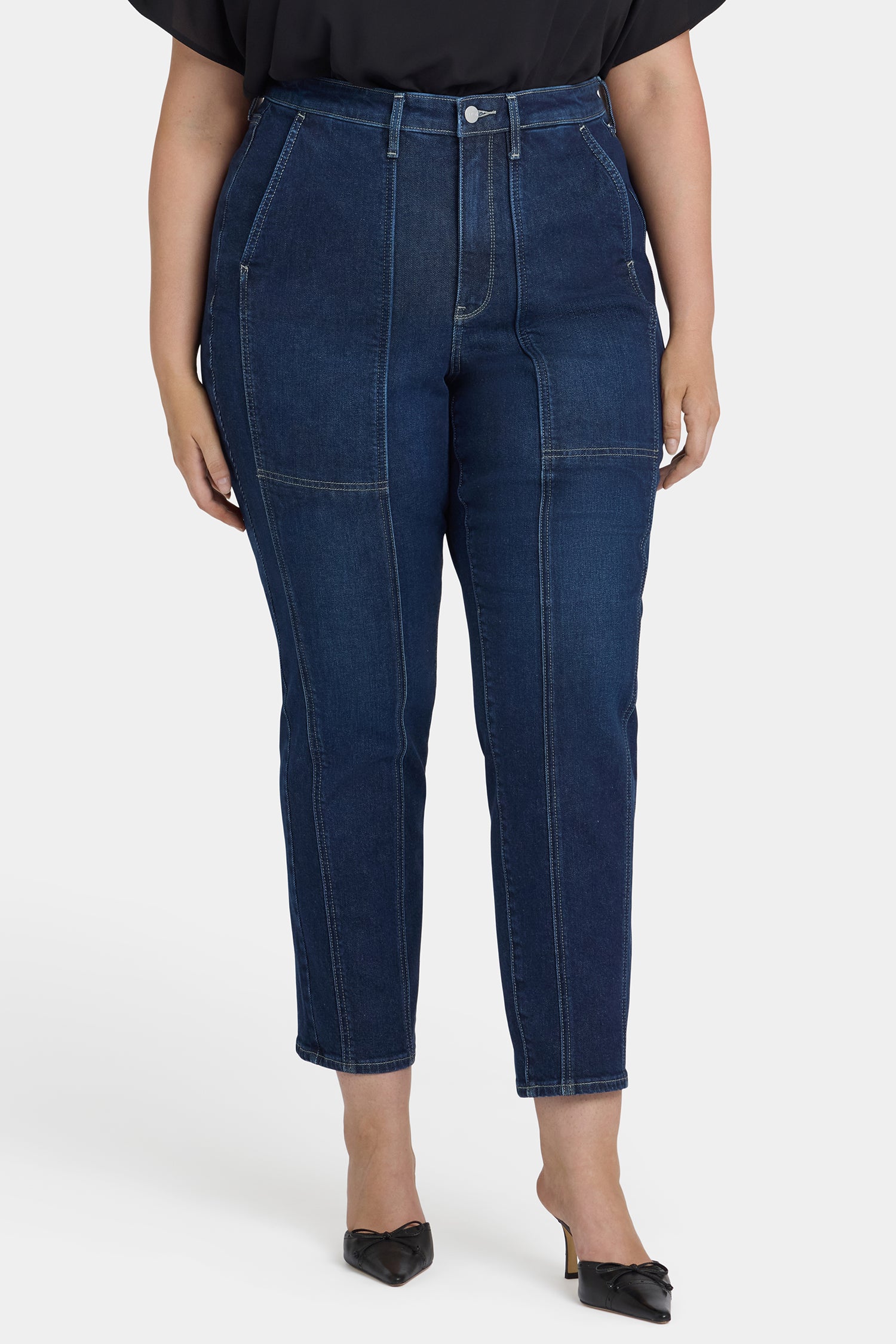 NYDJ Margot Girlfriend Jeans In Plus Size With Front Seam Detail - Midnight Breeze