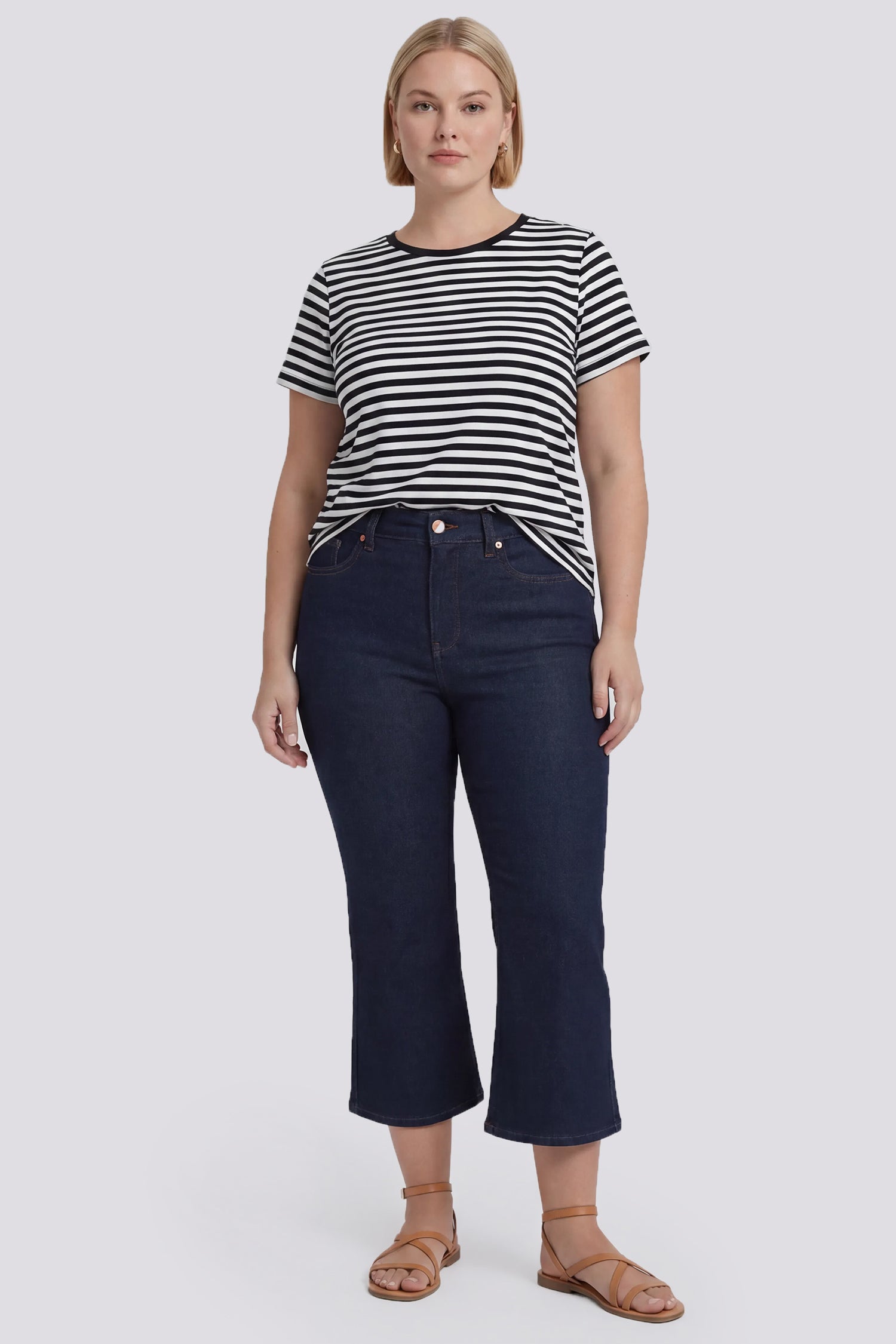 NYDJ Monica Kick Flare Crop Jeans In Plus Size With High Rise - Magical