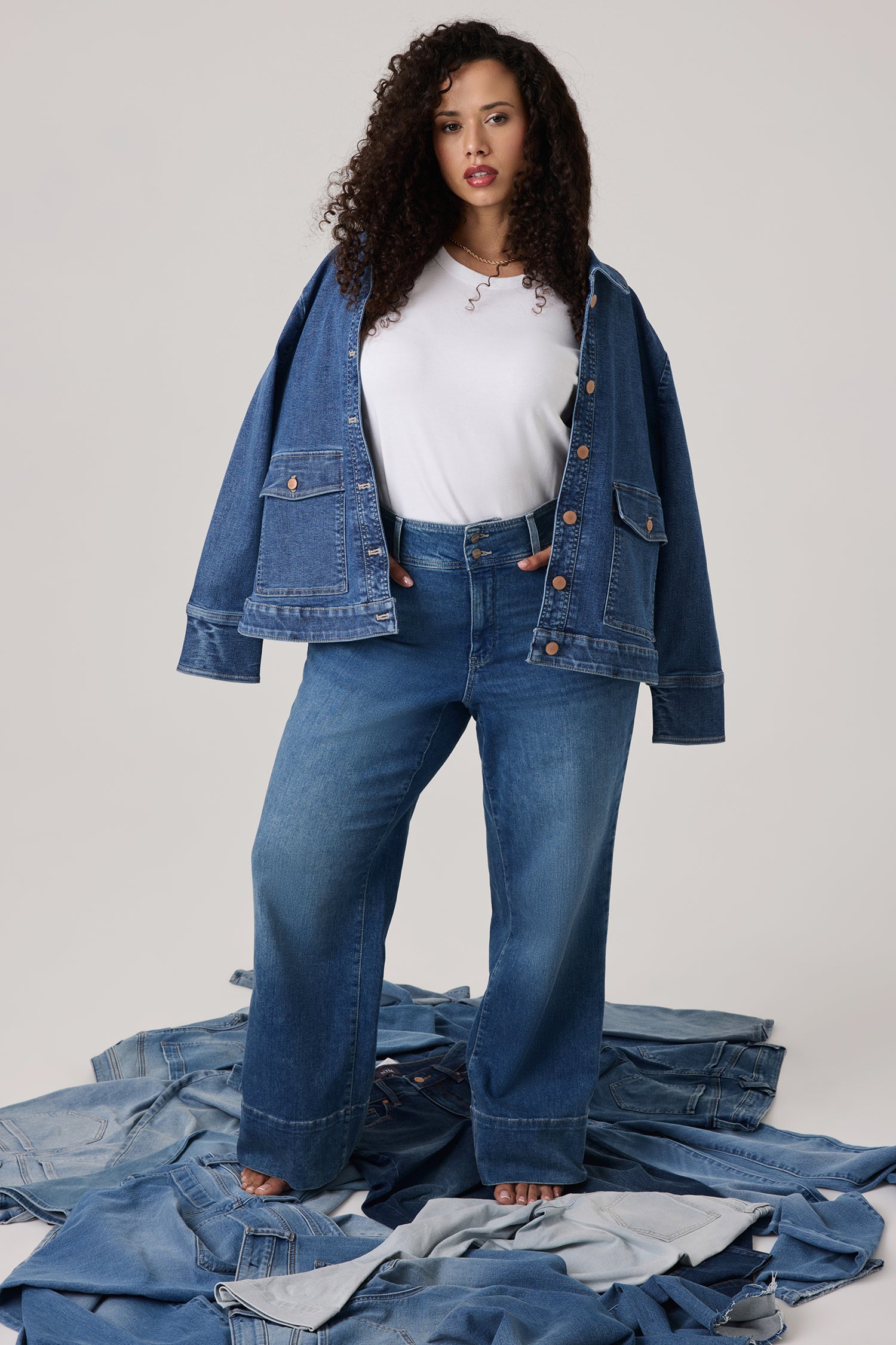 NYDJ Denim Jacket In Plus Size With Oversize Pockets - Salton