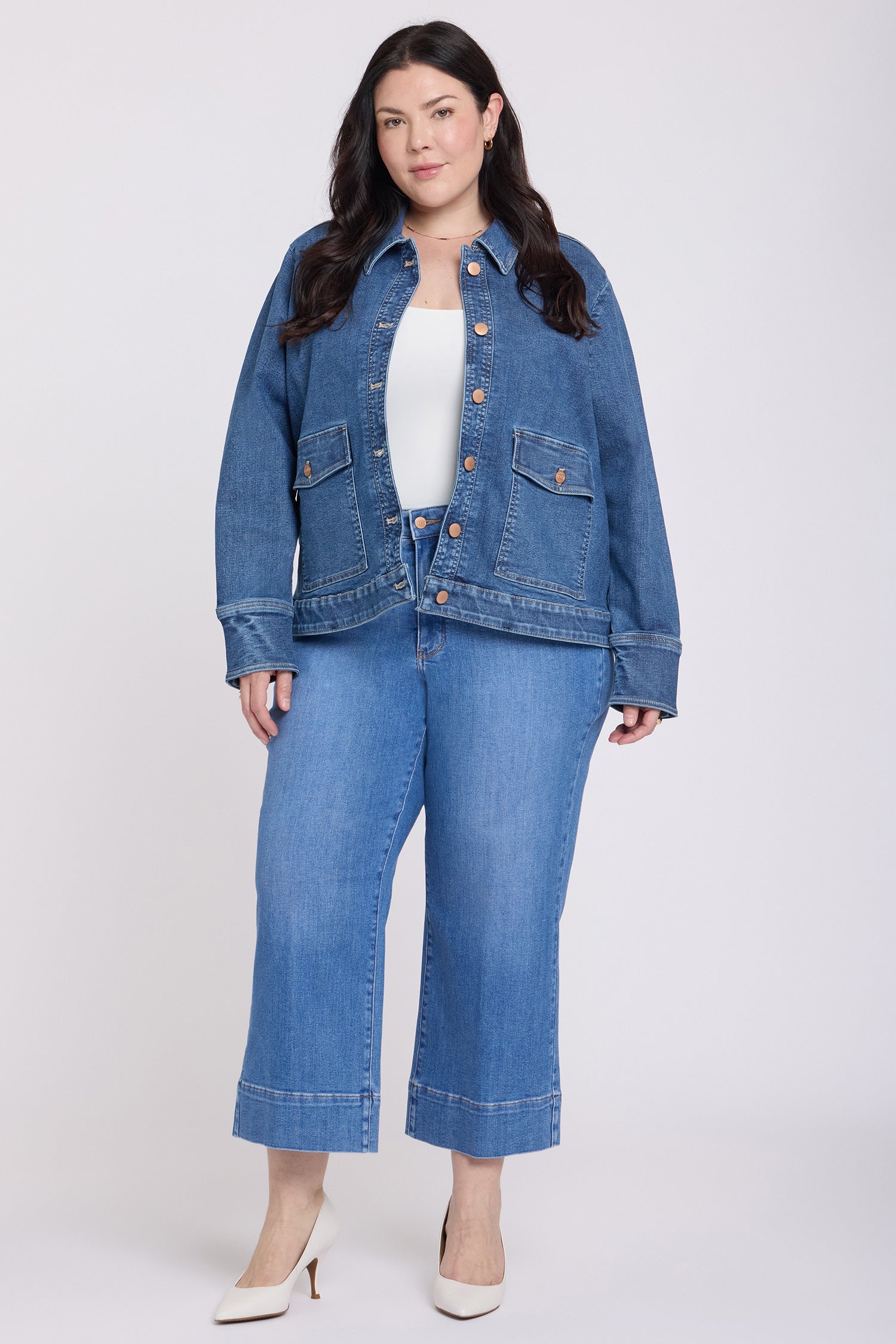 NYDJ Denim Jacket In Plus Size With Oversize Pockets - Salton