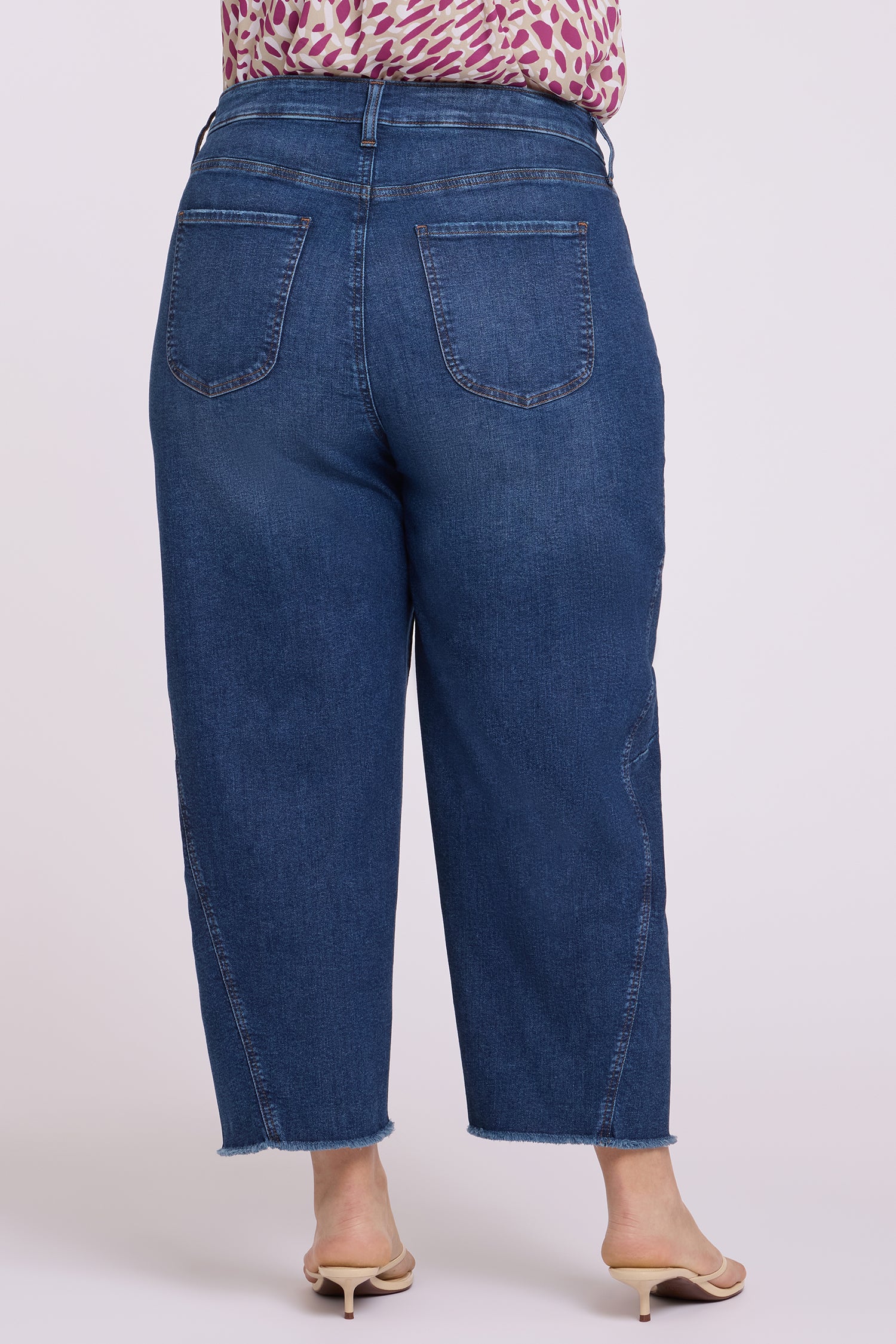 NYDJ Alyssa Relaxed Crop Jeans In Plus Size With Side Panels And Frayed Hems - Sunset Villa