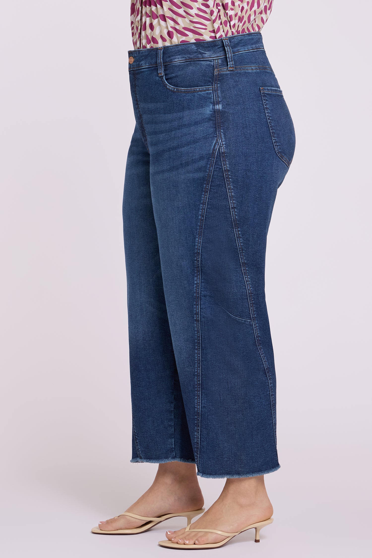 NYDJ Alyssa Relaxed Crop Jeans In Plus Size With Side Panels And Frayed Hems - Sunset Villa
