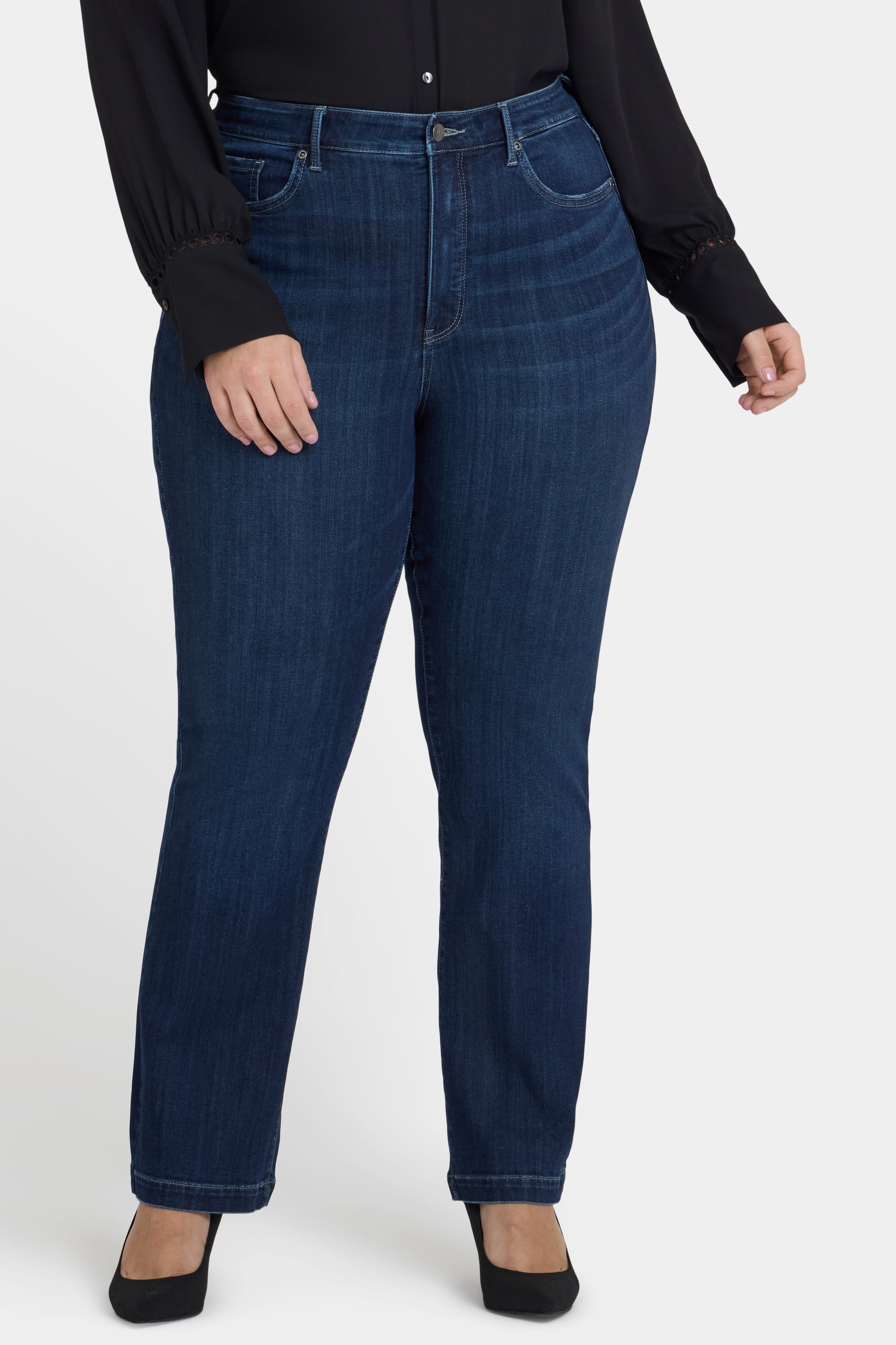 NYDJ Teresa Wide Leg Jeans In Plus Size With Contoured Seams And 31
