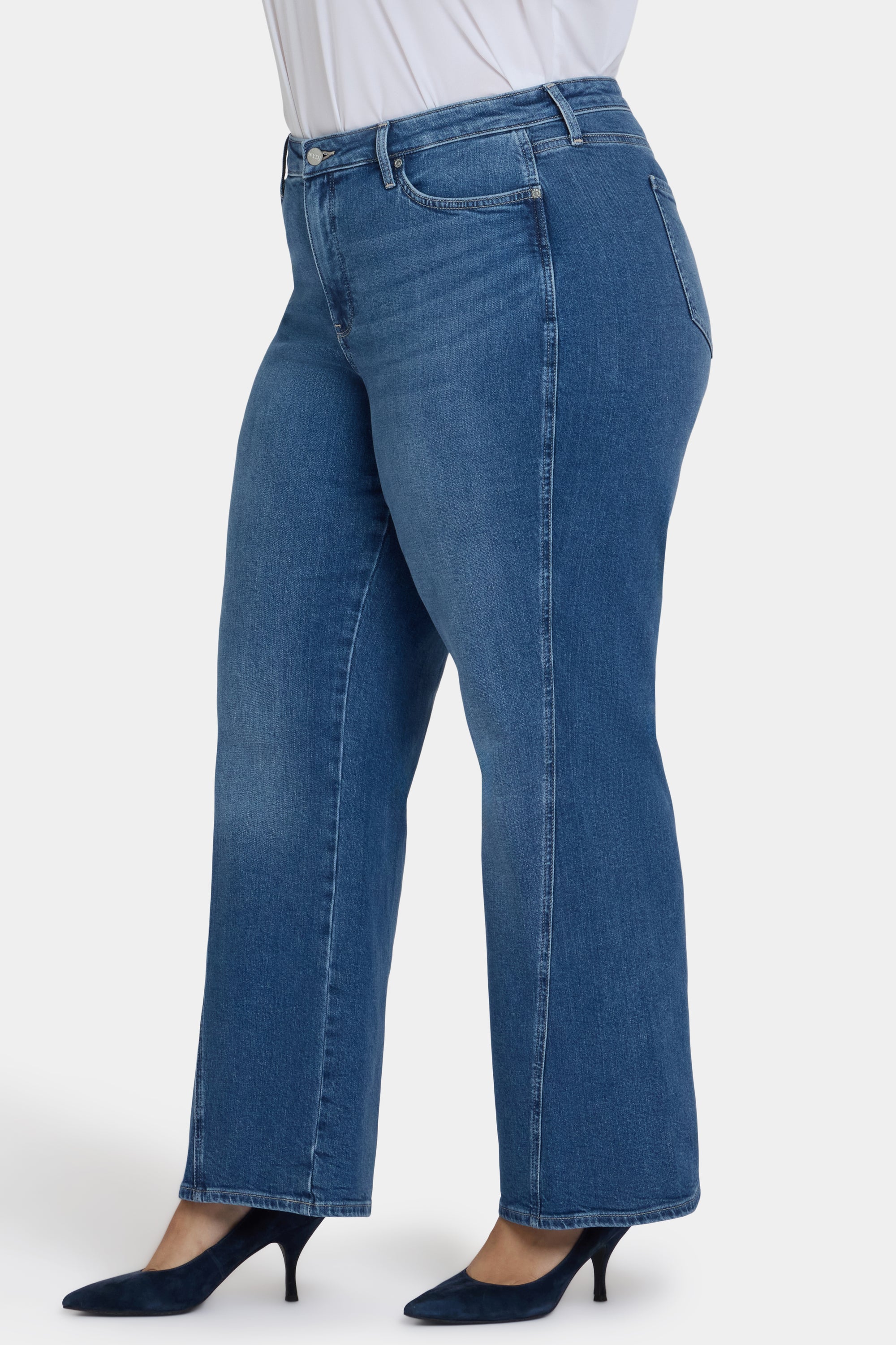 NYDJ Teresa Wide Leg Jeans In Plus Size With Contoured Seams And 31