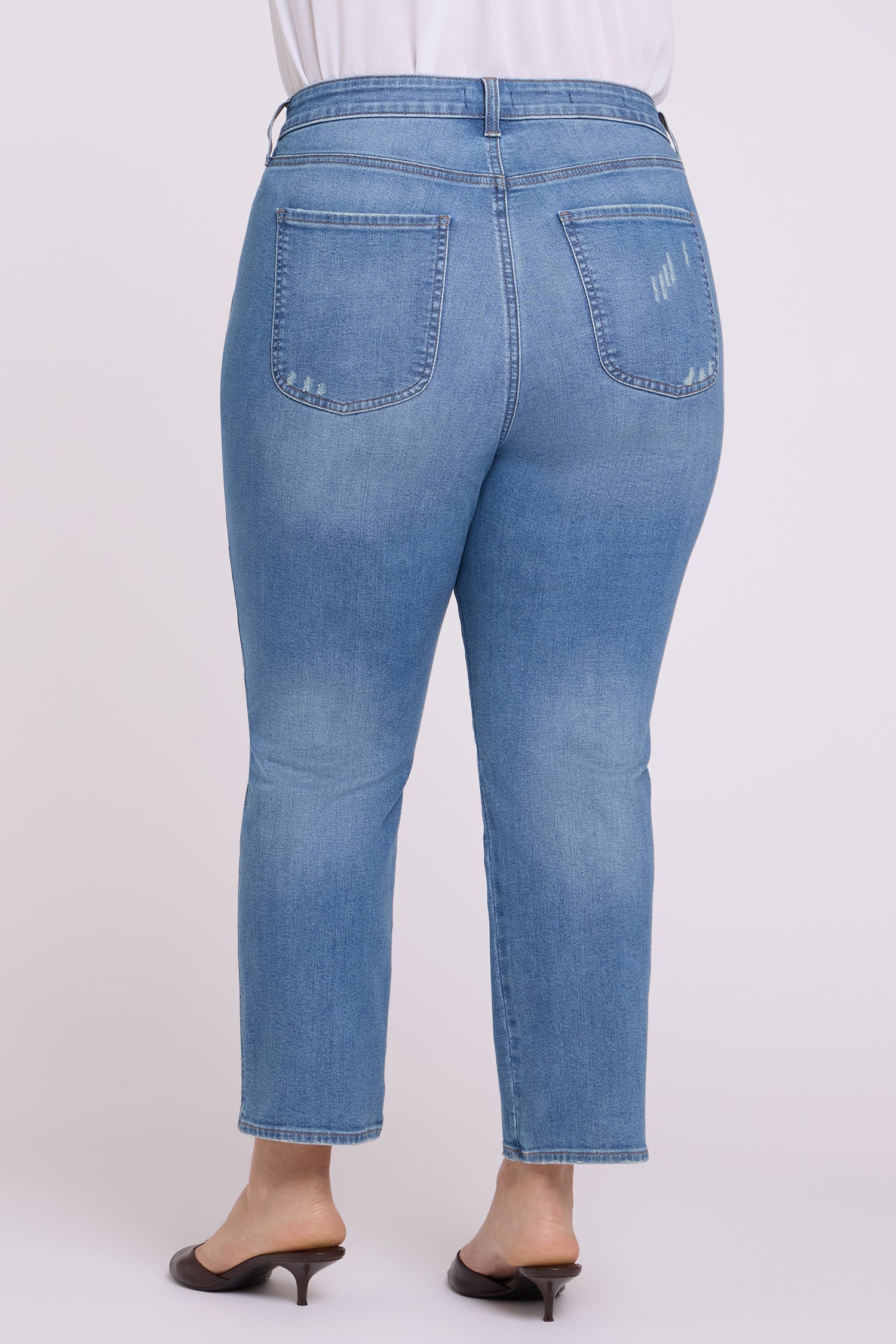 NYDJ Marilyn Straight Ankle Jeans In Plus Size With High Rise And Paneled Seam Detail - Port Sea