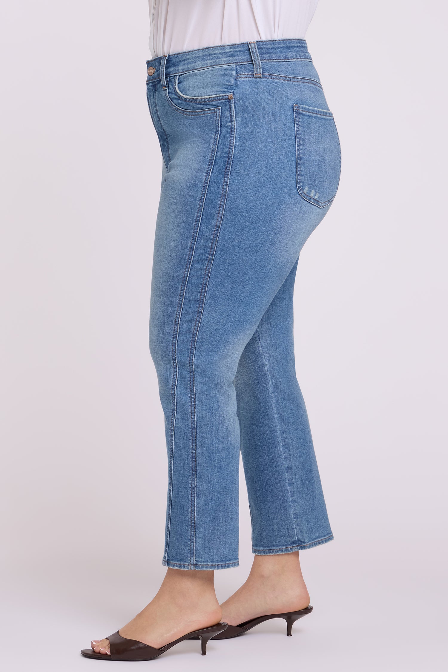 NYDJ Marilyn Straight Ankle Jeans In Plus Size With High Rise And Paneled Seam Detail - Port Sea