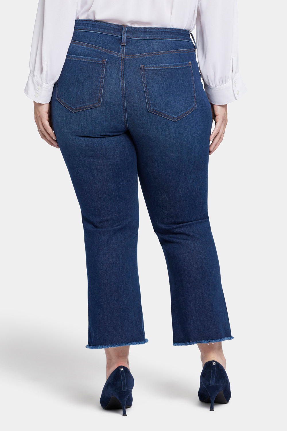 NYDJ Barbara Bootcut Ankle Jeans In Plus Size With Frayed Hems - Gold Coast