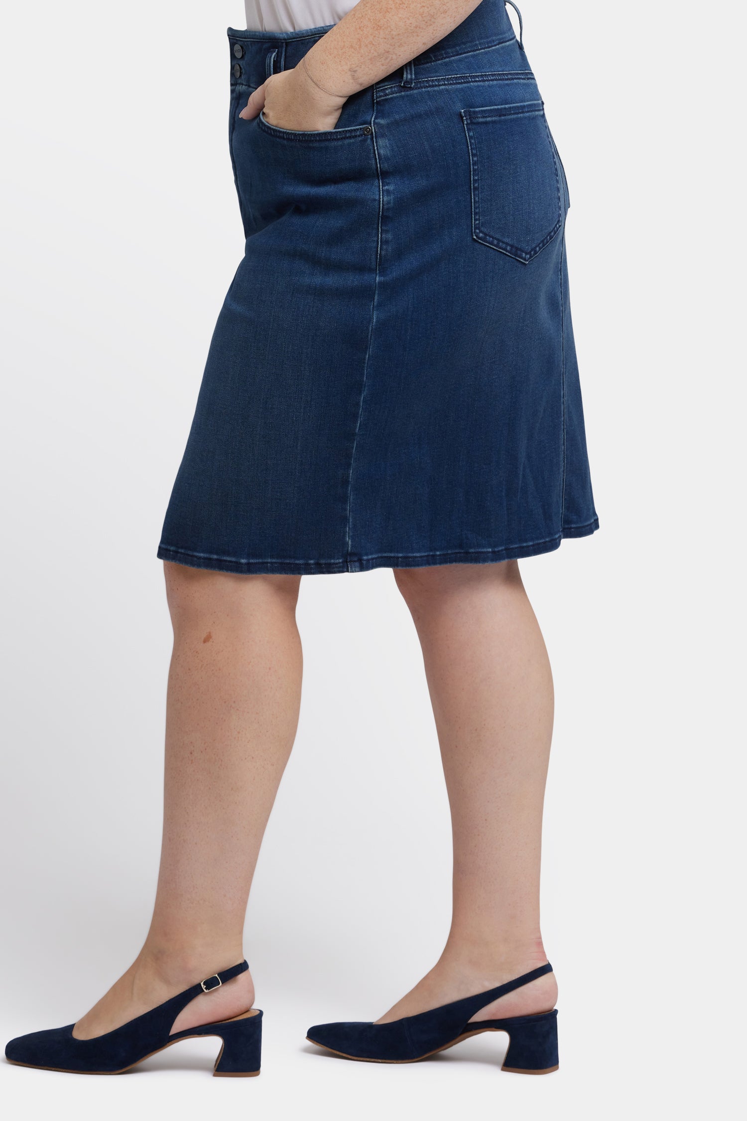 NYDJ High Waist Skirt In Plus Size  - Ibiza Blues