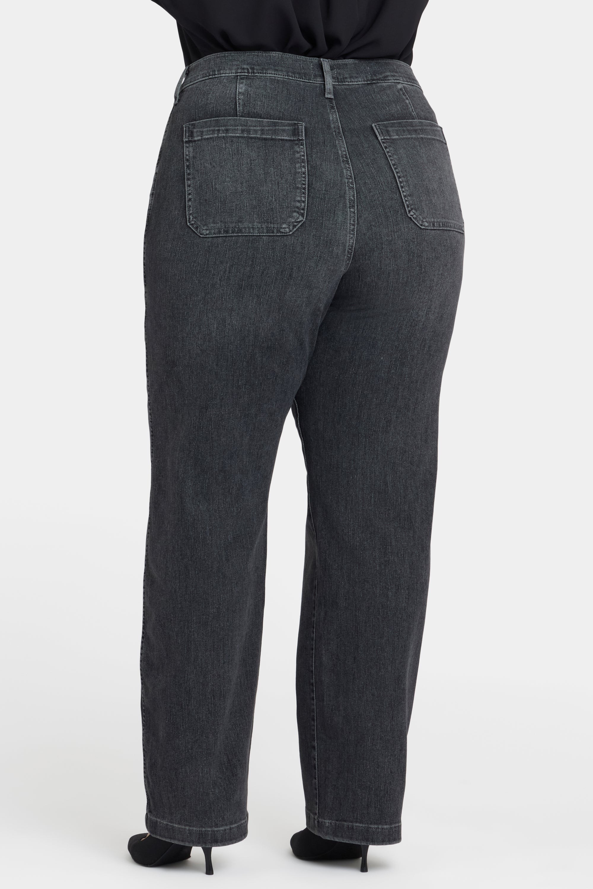 NYDJ Brooke Loose Straight Jeans In Plus Size With Super High Rise - Vintage Noir