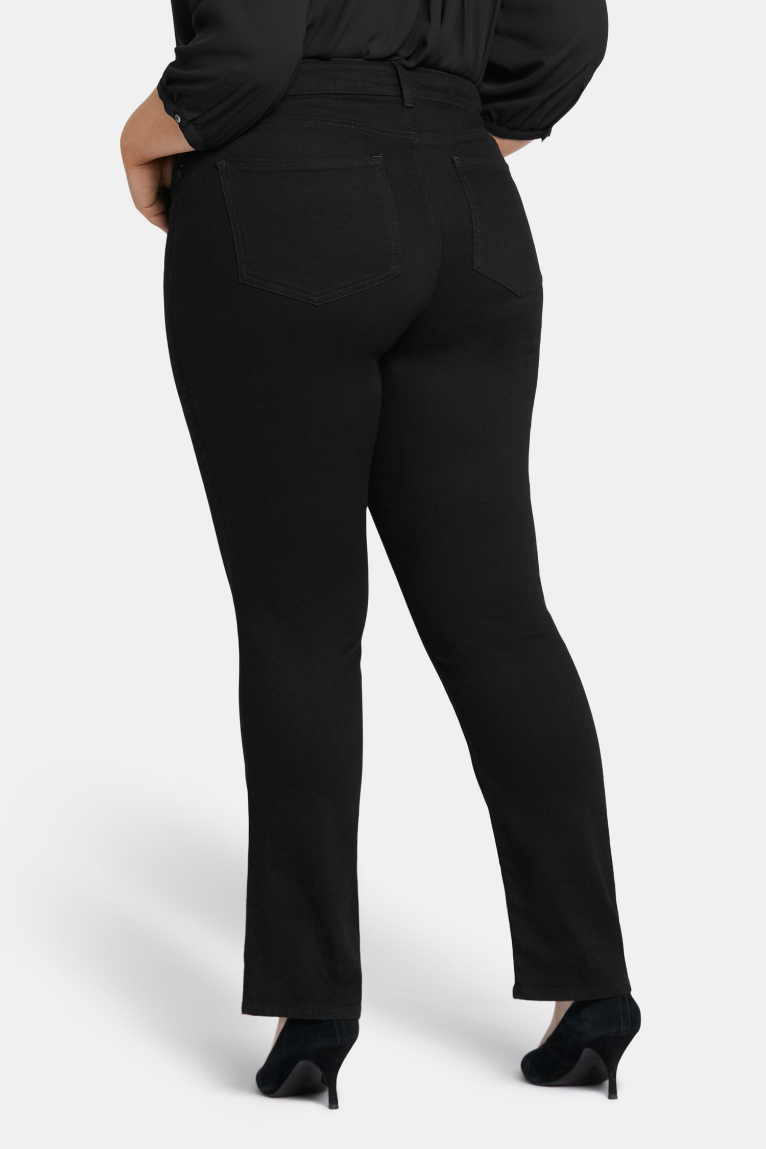 NYDJ Marilyn Straight Jeans In Plus Size  - Black