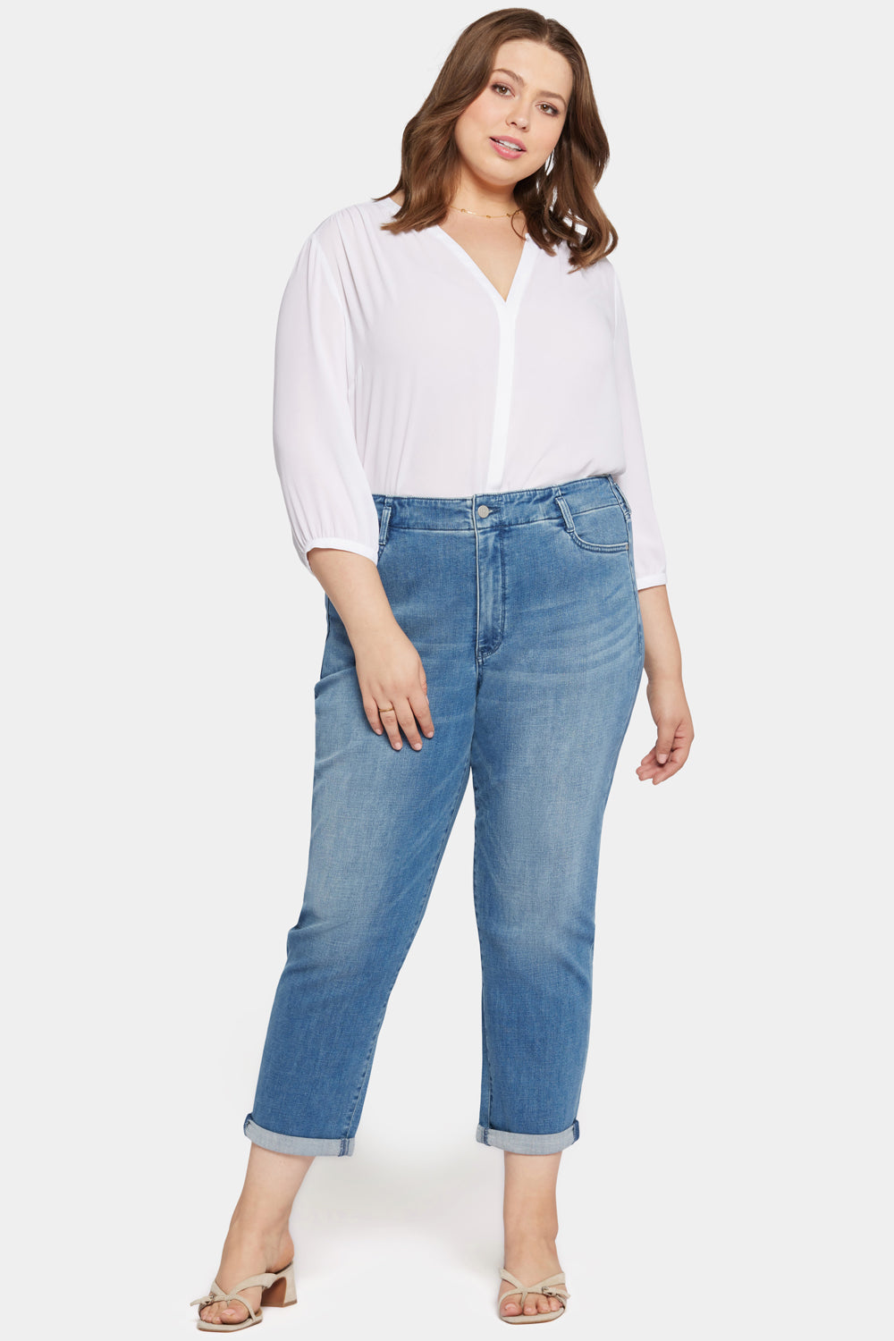 NYDJ Margot Girlfriend Jeans In Petite Plus Size With High Rise - Stunning