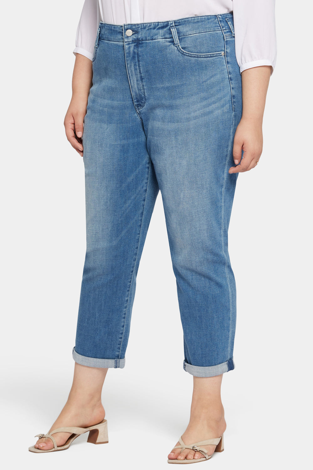 NYDJ Margot Girlfriend Jeans In Petite Plus Size With High Rise - Stunning