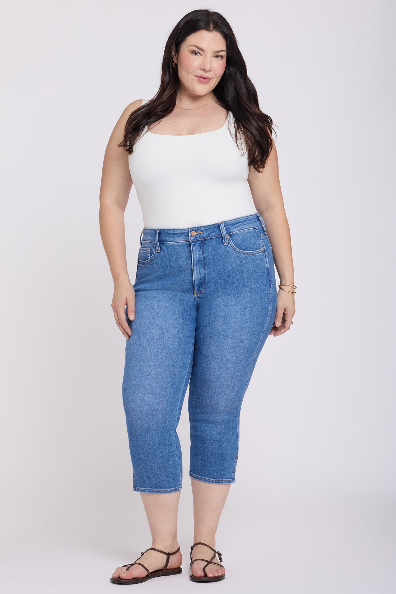 NYDJ Chloe Capri Jeans In Plus Size With Side Slits - Blue Paradise
