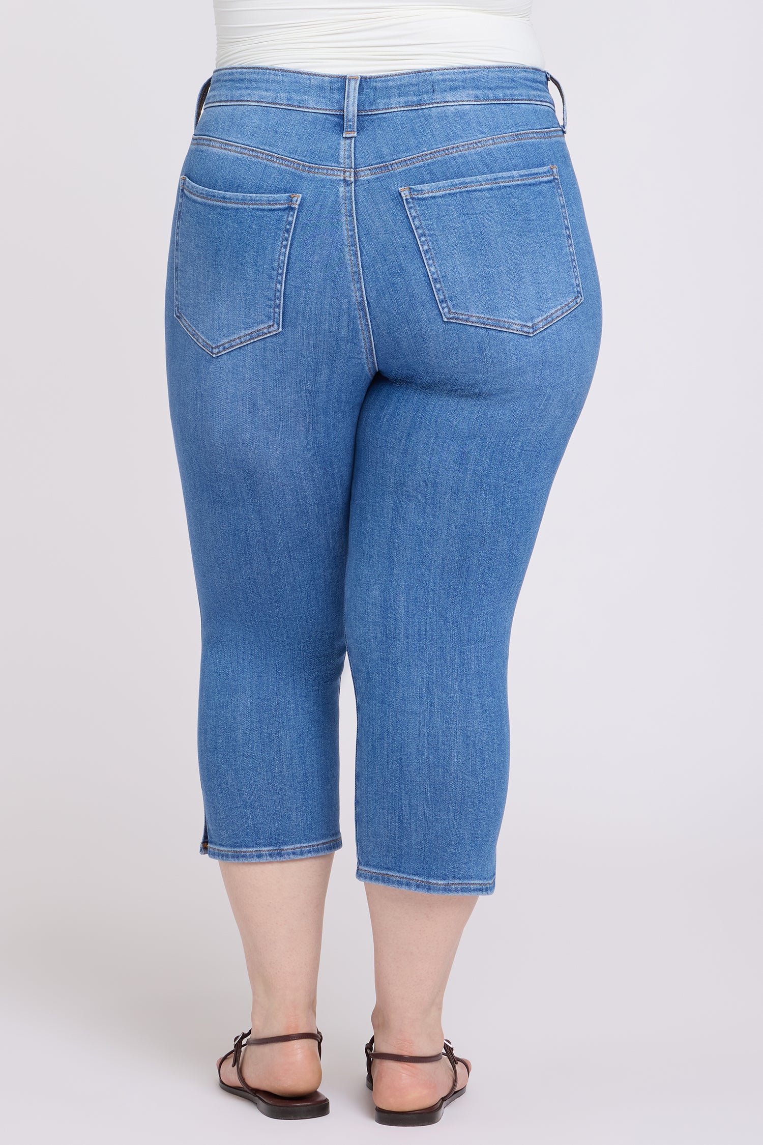 NYDJ Chloe Capri Jeans In Plus Size With Side Slits - Blue Paradise