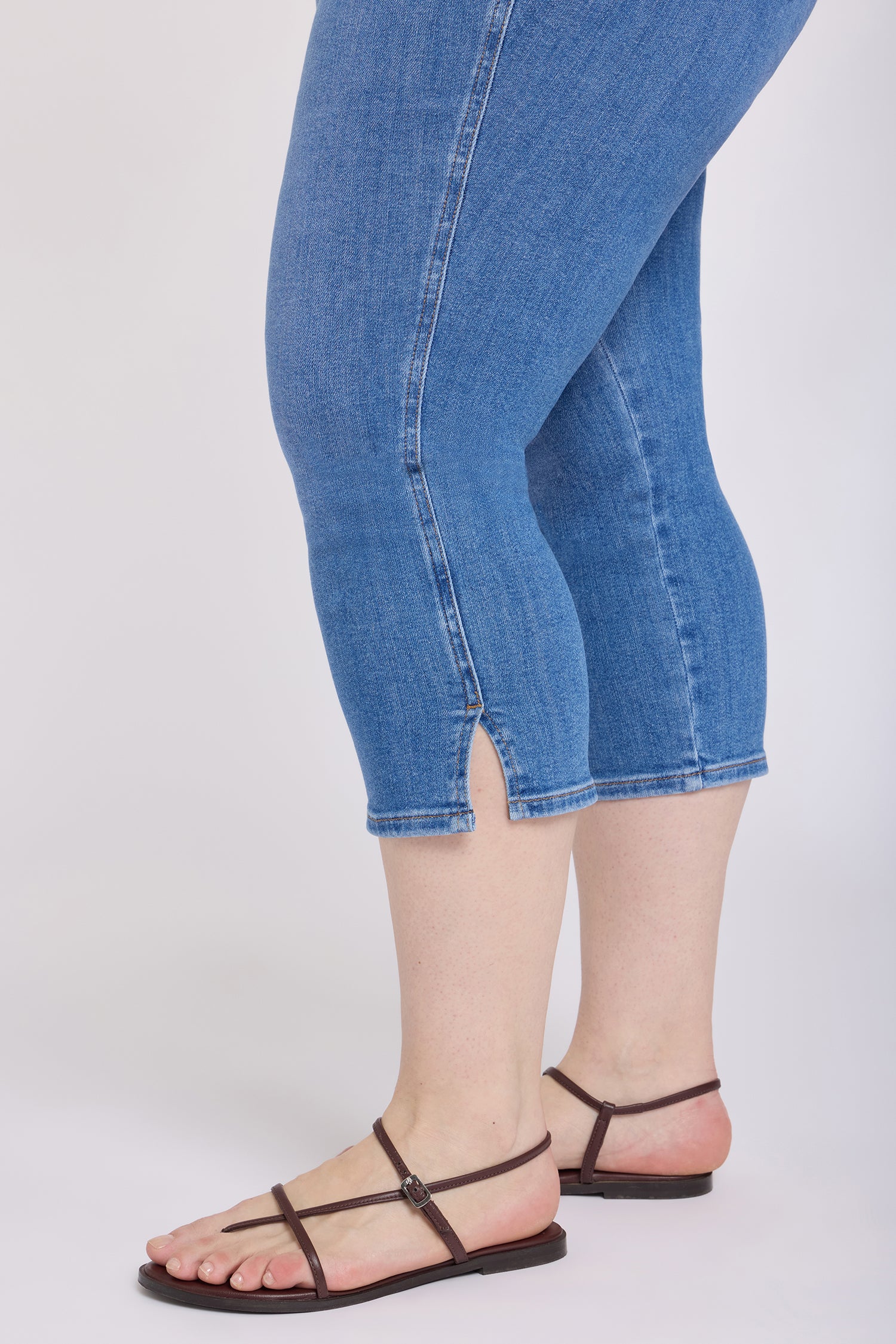 NYDJ Chloe Capri Jeans In Plus Size With Side Slits - Blue Paradise