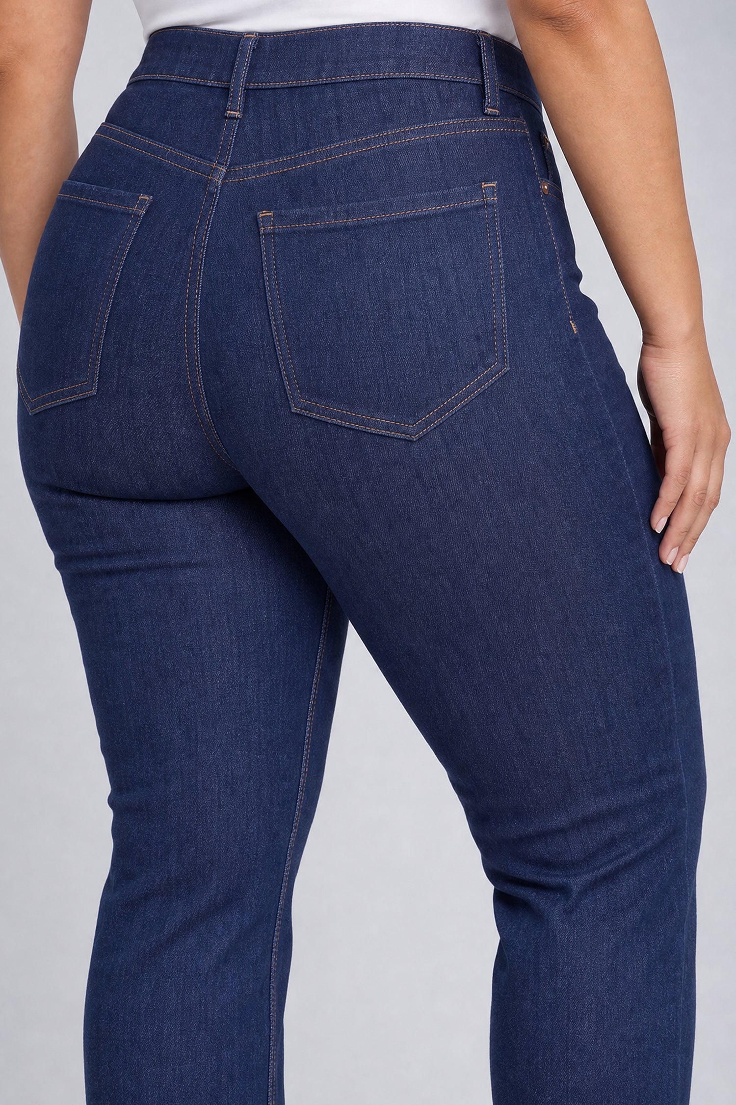 NYDJ Marilyn Straight Jeans In Plus Size With High Rise, Python Print Cuffs and 30" Inseam - Blue Rinse