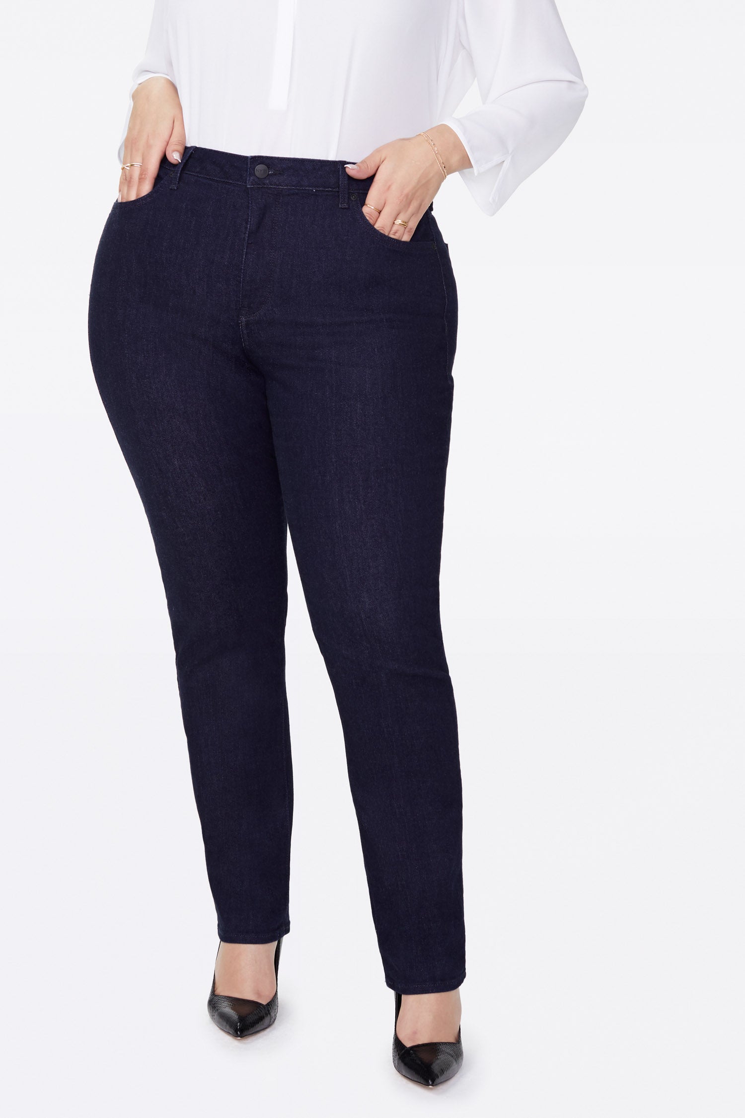 NYDJ Sheri Slim Jeans In Plus Size  - Rinse