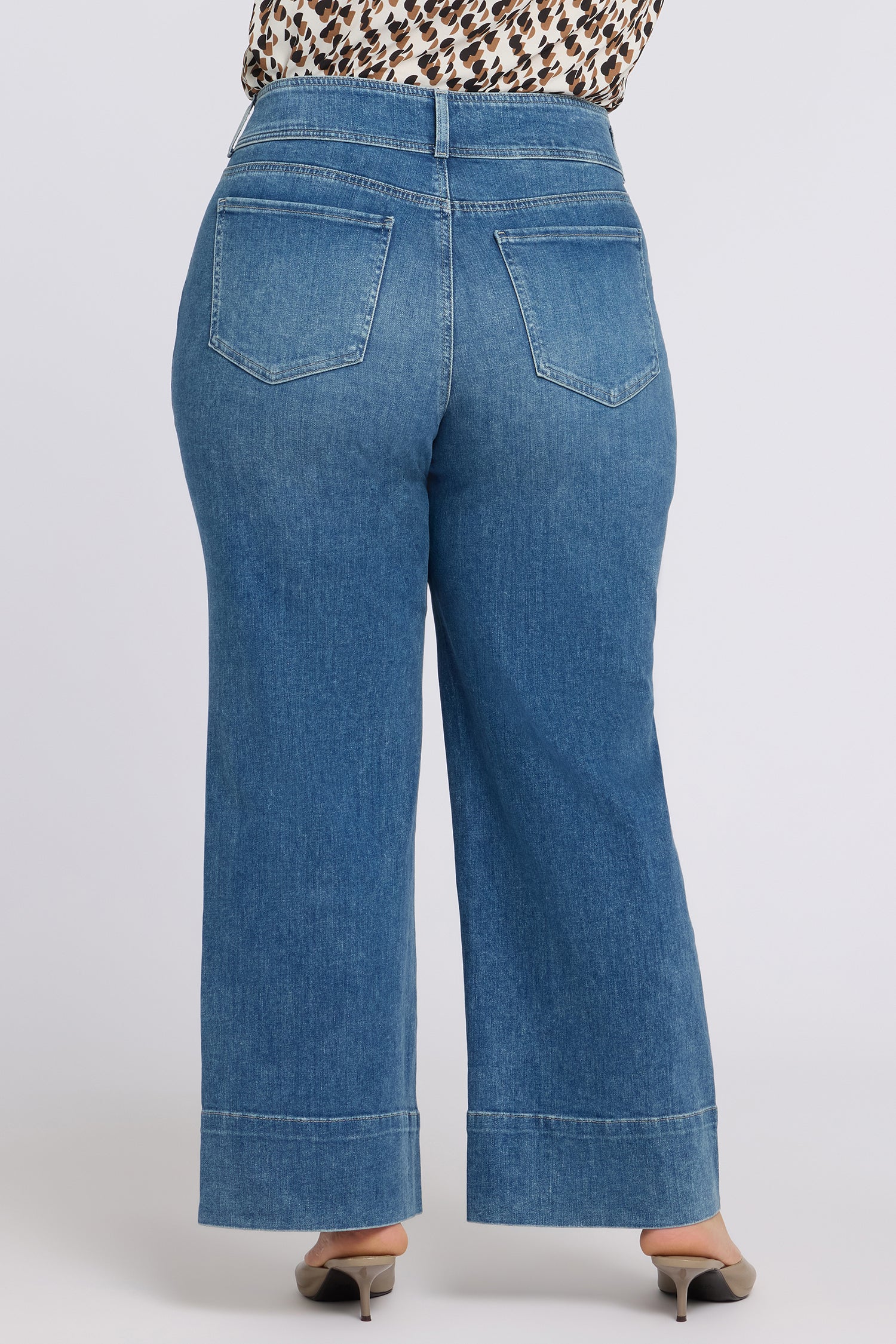 NYDJ Teresa Wide Leg Jeans In Plus Size In Re-New™ Denim With Double-Button Waistband And 4
