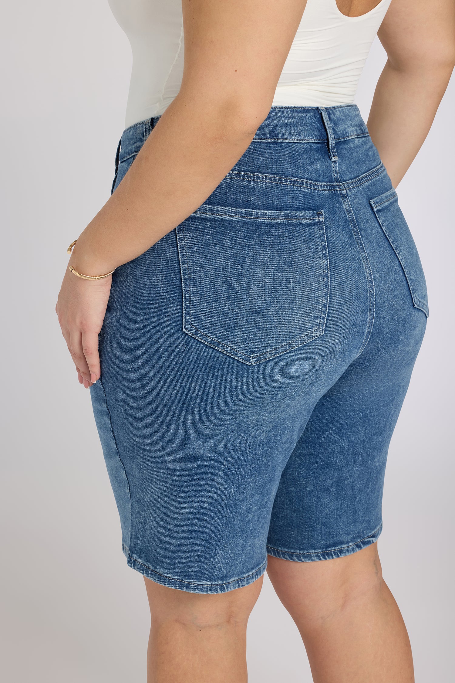 NYDJ Lilly Denim Shorts In Plus Size In Re-New™ Denim  - Breezy Palms
