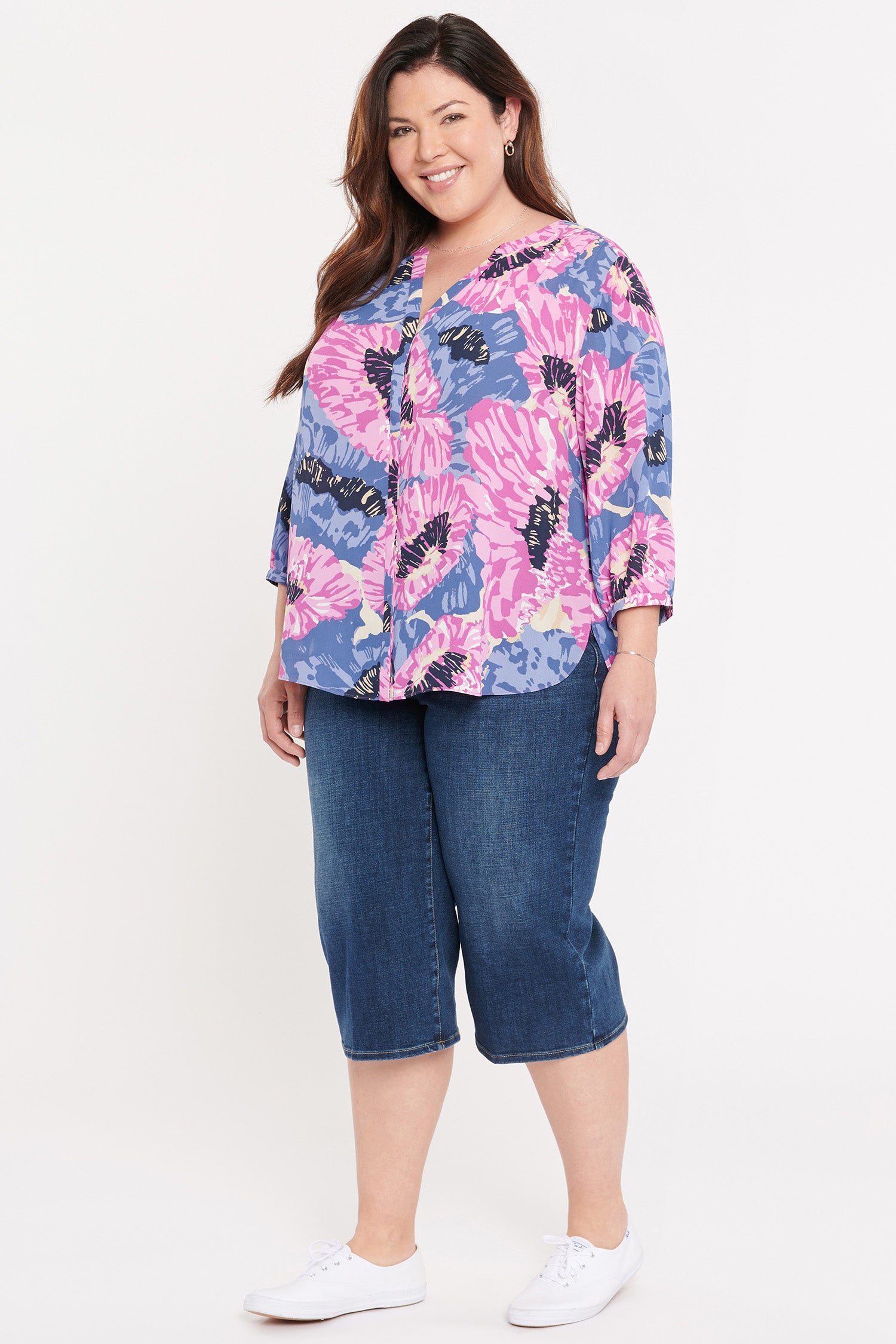 NYDJ Pintuck Blouse In Plus Size  - Cadiz