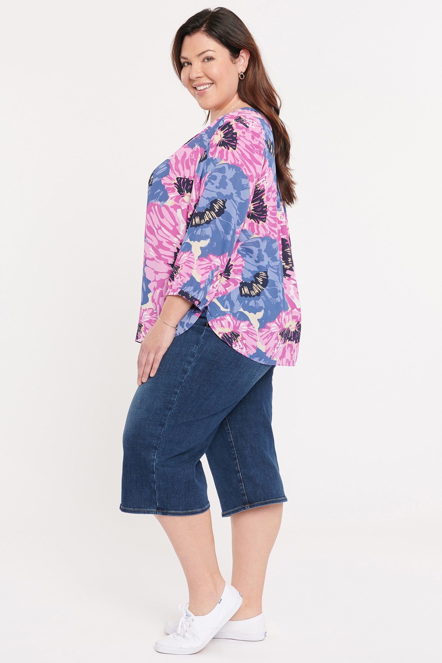 NYDJ Pintuck Blouse In Plus Size  - Cadiz