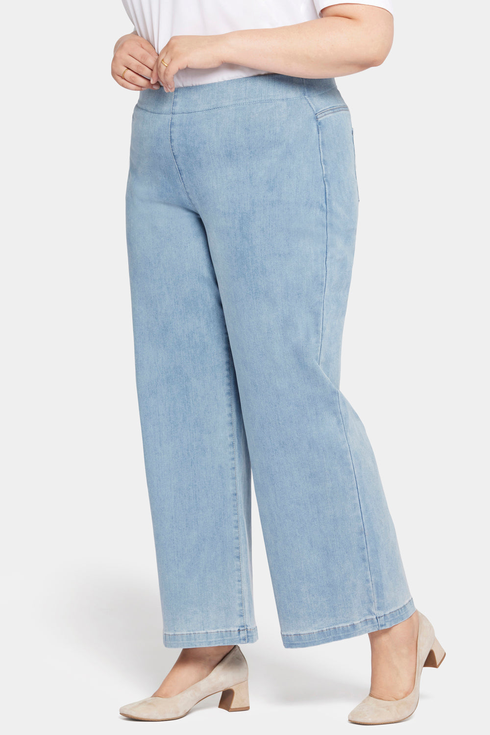 NYDJ Pull-On Teresa Wide Leg Jeans In Plus Size Sculpt-Her™ Collection - Crystalline