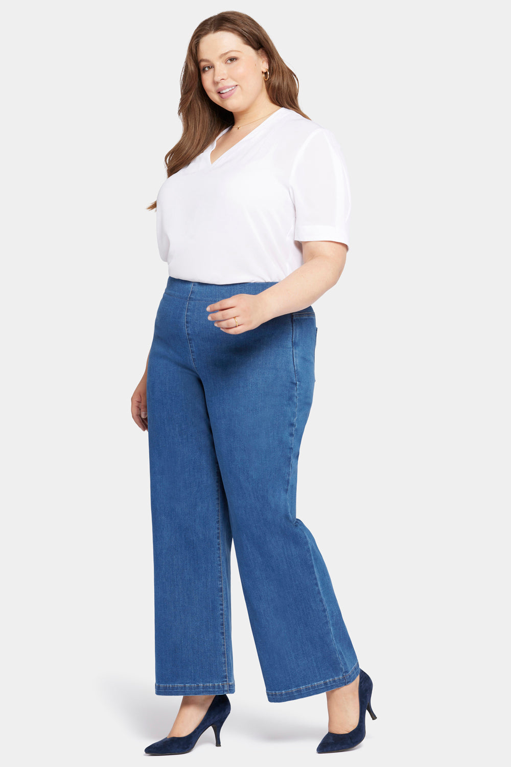 NYDJ Pull-On Teresa Wide Leg Jeans In Plus Size Sculpt-Her™ Collection - Waterfall