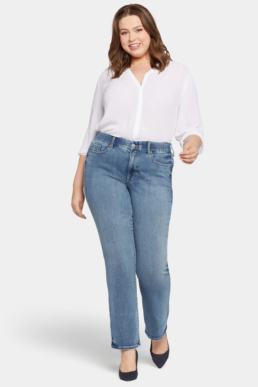 NYDJ Waist-Match™ Marilyn Straight Jeans In Plus Size  - Romance