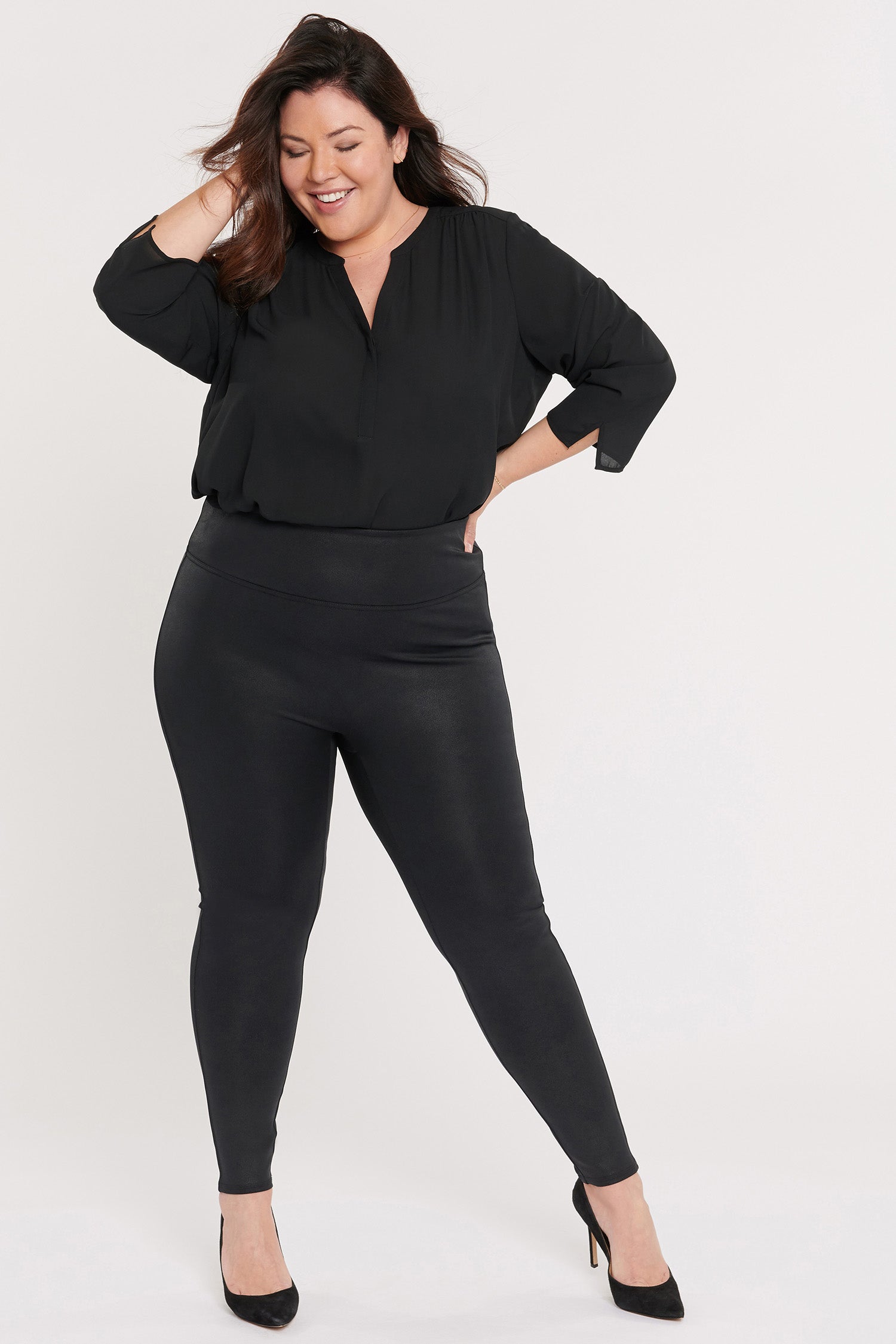 NYDJ Pull-On Skinny Legging Pants In Plus Size Sculpt-Her™ Collection - Jet Black