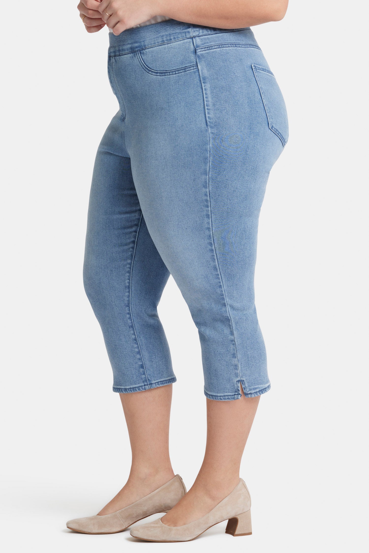 NYDJ Dakota Crop Pull-On Jeans In Plus Size In Soft-Contour Denim™ With Side Slits - Corfu