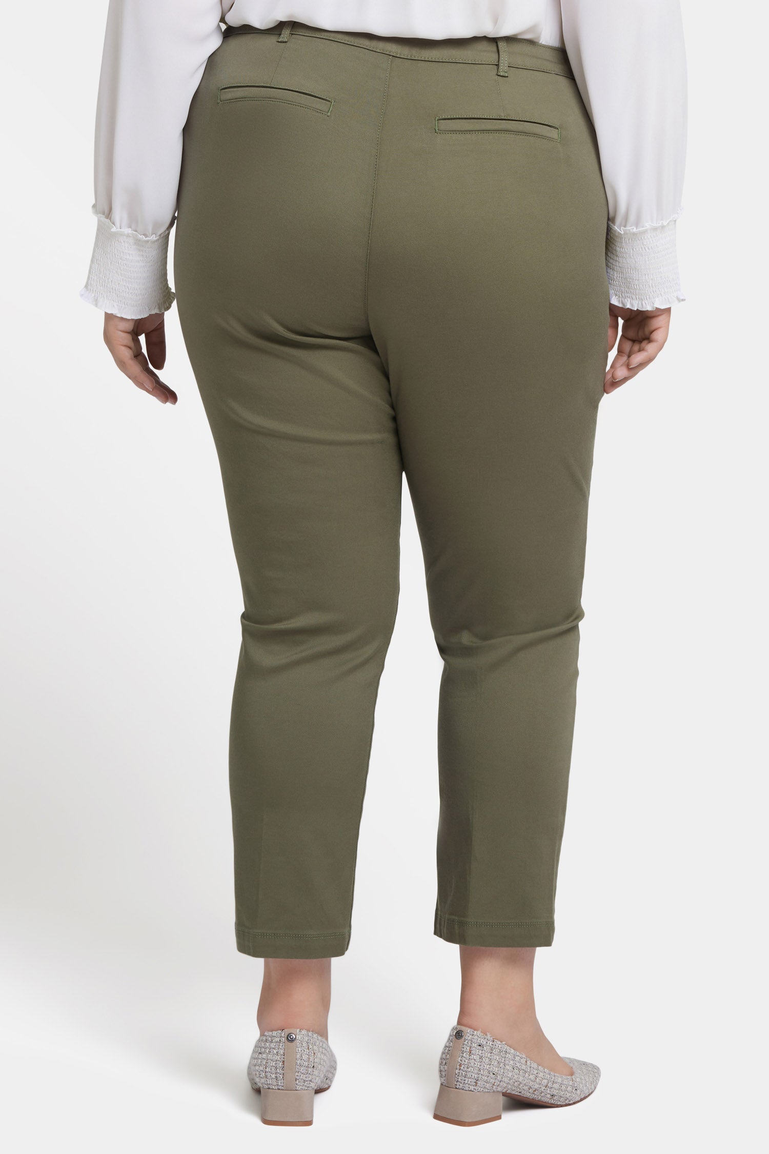 NYDJ Sadie Slim Pants In Plus Size In Stretch Twill - Avocado