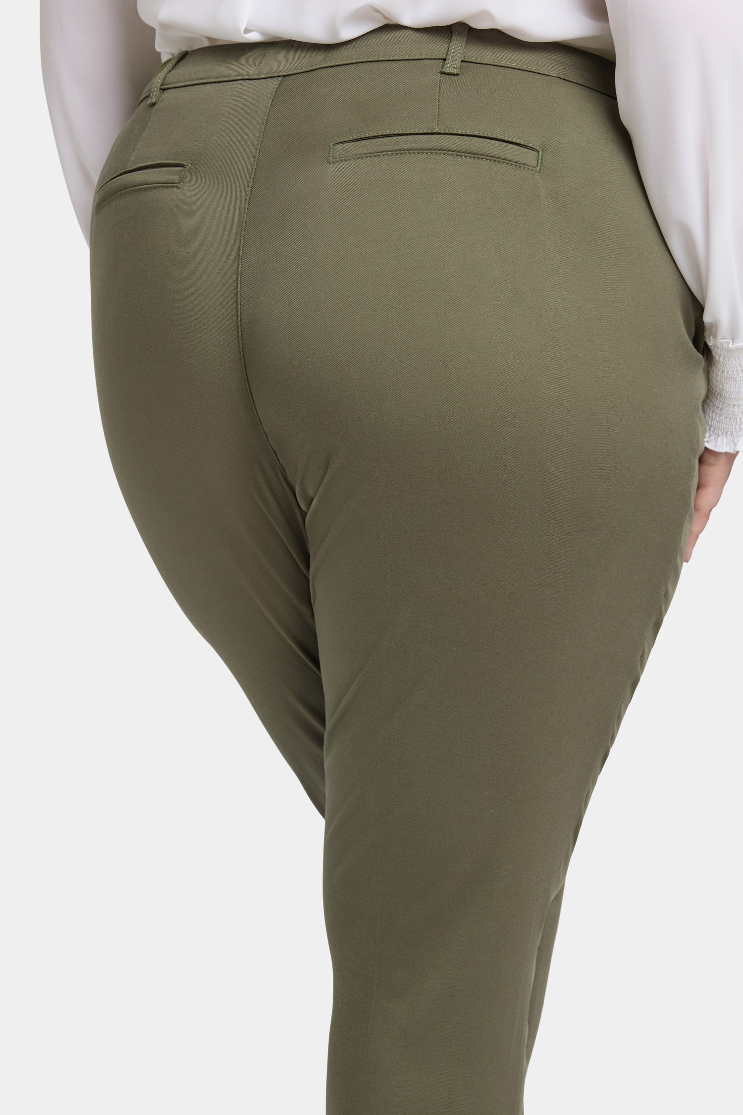 NYDJ Sadie Slim Pants In Plus Size In Stretch Twill - Avocado
