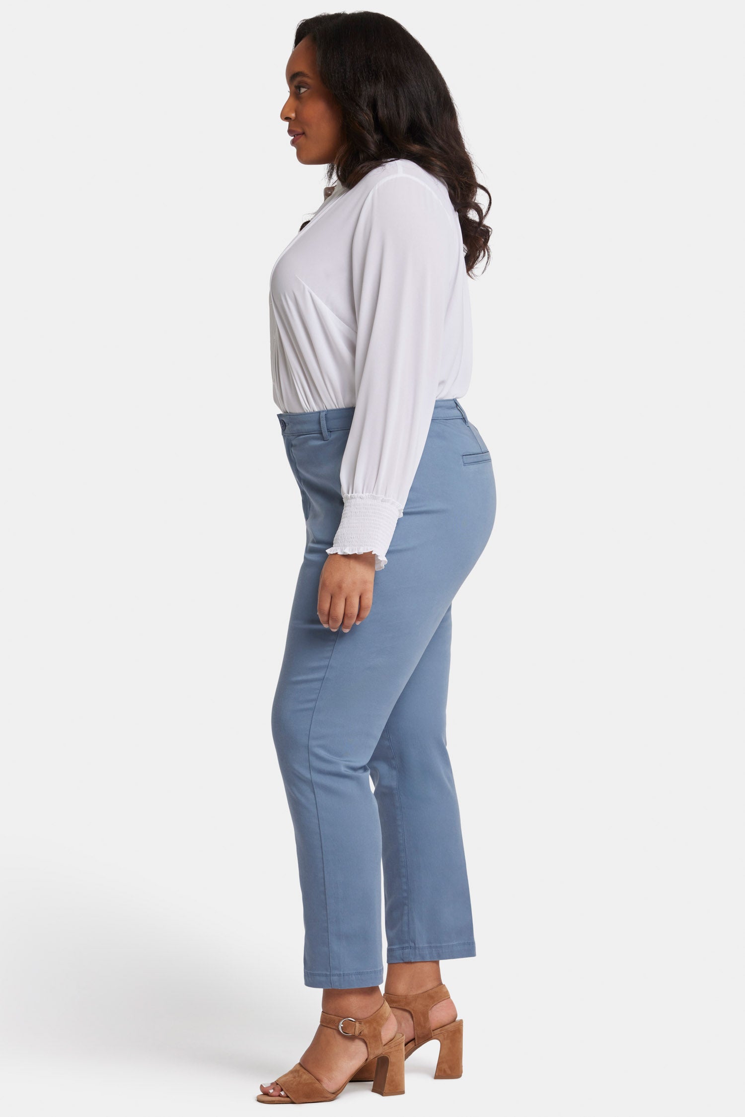 NYDJ Sadie Slim Pants In Plus Size In Stretch Twill - Blue Stone
